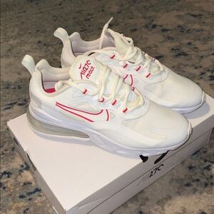 Nike Air Max 270 React White and Red Sneakers